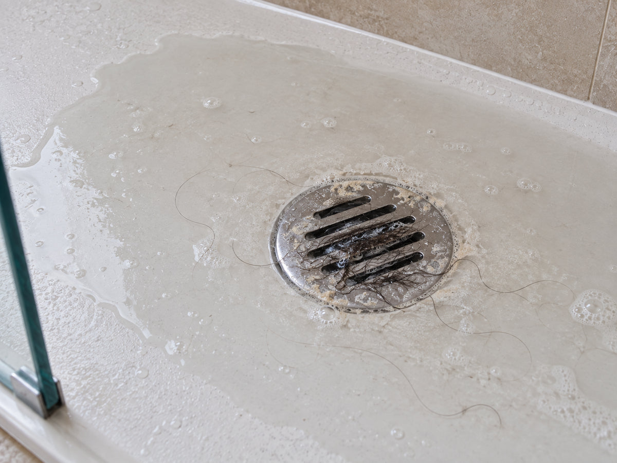 Douche — cheveux et calcaire